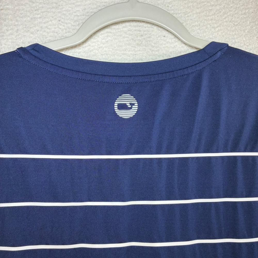 Vineyard Vines Performance T Shirt Men XL Blue Stripe Golf Preppy Stretch Active - Picture 3 of 7